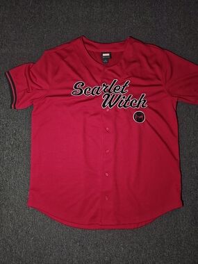 BoxLunch Marvel Scarlet Witch Red Baseball Style Jersey Size Size XL